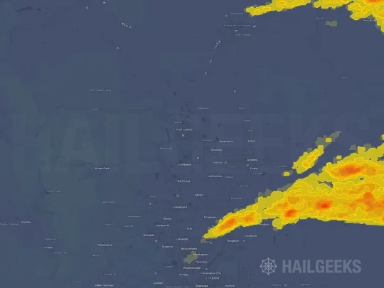 Hail map for Fort Collins, CO