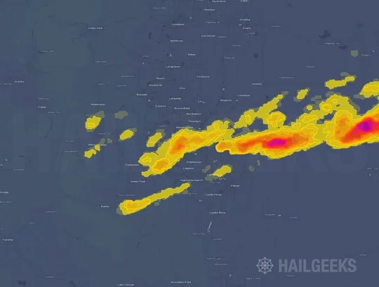 Hail map for Denver, CO