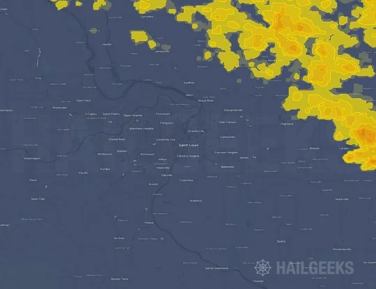 Hail map for Saint Louis, MO