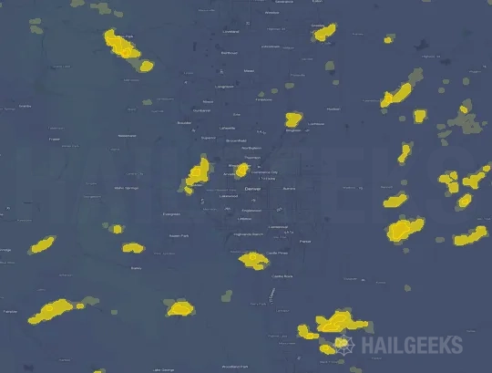 Hail map for Denver, CO