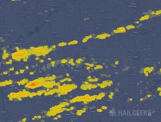 Hail map for Springfield, IL