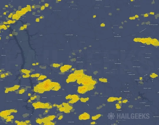 Hail map for Clarksville, TN
