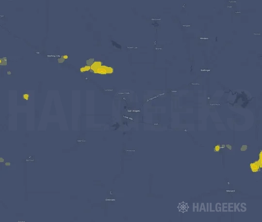 Hail map for San Angelo, TX on Jul 1, 2023