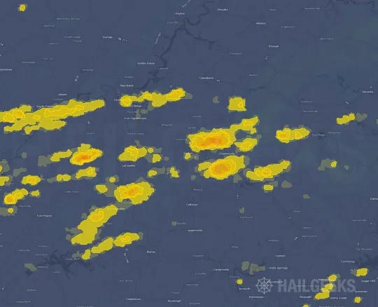 Hail map for Dalton, GA