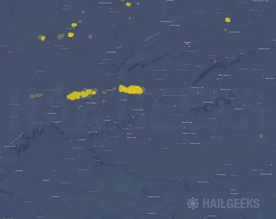 Hail map for Knoxville, TN
