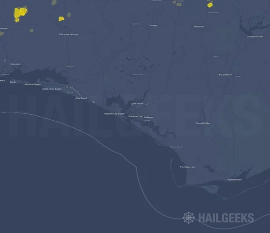Hail map for Panama City, FL