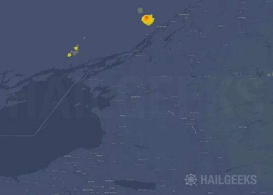 Hail map for Watertown, NY