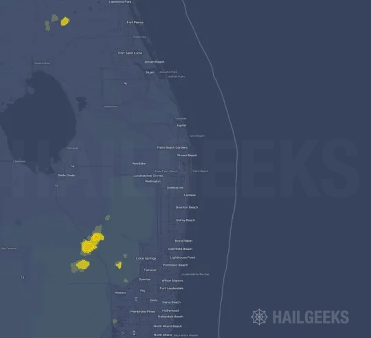 Hail map for West Palm Beach, FL
