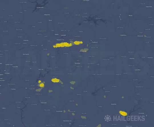 Hail map for Anniston, AL