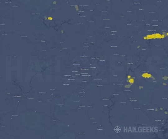 Hail map for Birmingham, AL