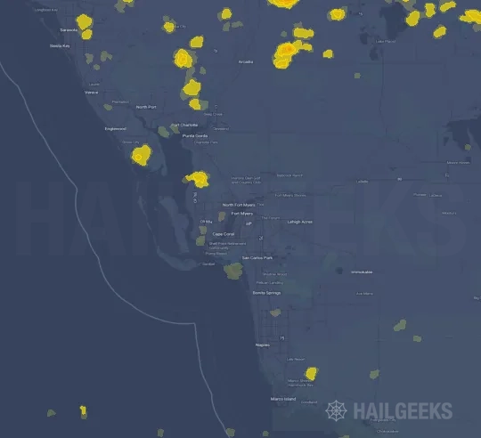 Hail map for Fort Myers, FL
