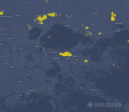Hail map for New Orleans, LA