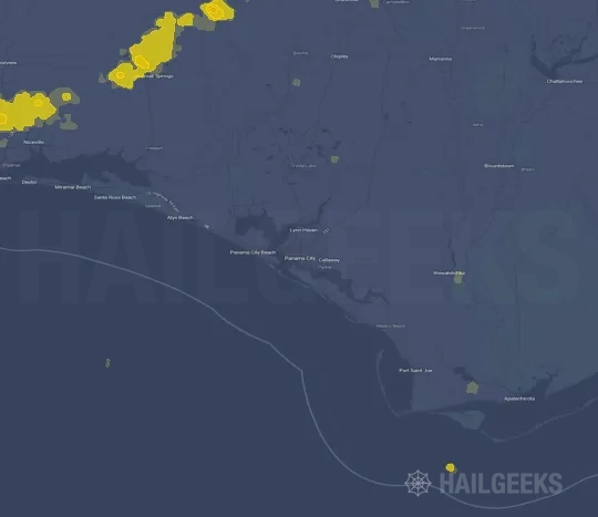 Hail map for Panama City, FL