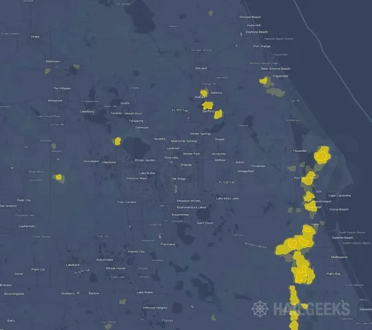 Hail map for Orlando, FL