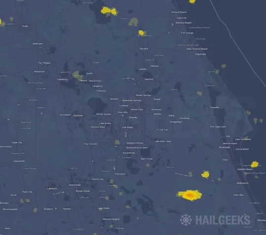 Hail map for Orlando, FL