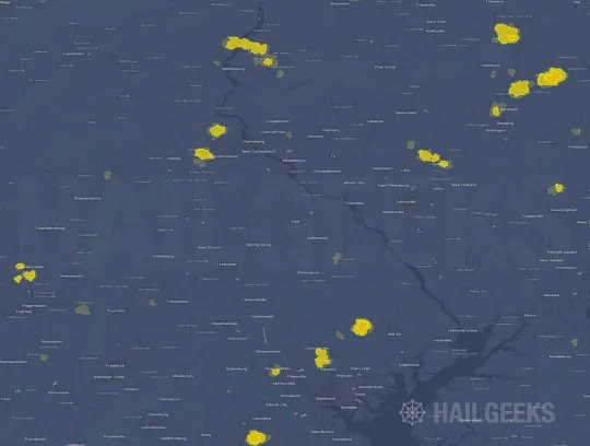 Hail map for York, PA