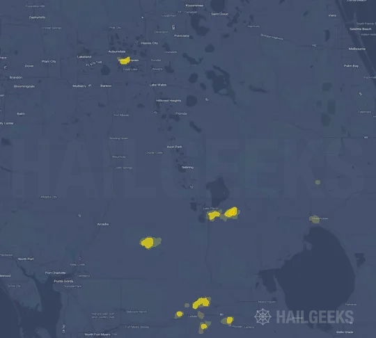 Hail map for Sebring, FL