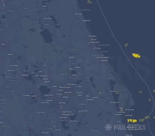 Hail map for Deltona, FL