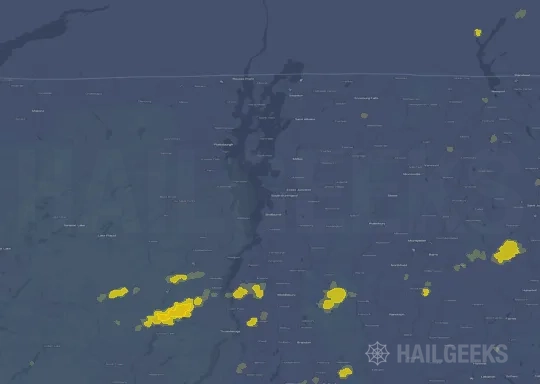 Hail map for Burlington, VT