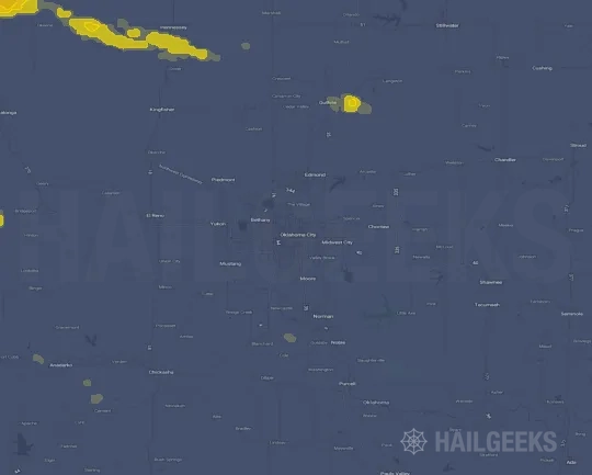 Hail map for Oklahoma City, OK