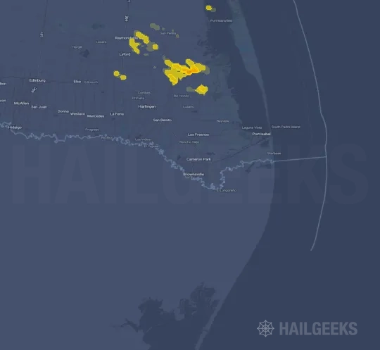 Hail map for Brownsville, TX