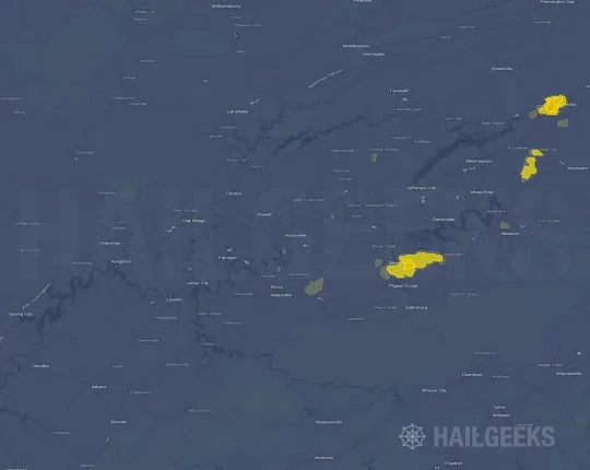 Hail map for Knoxville, TN