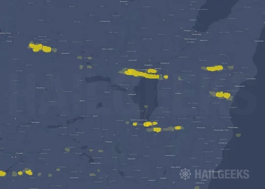 Hail map for Oshkosh, WI