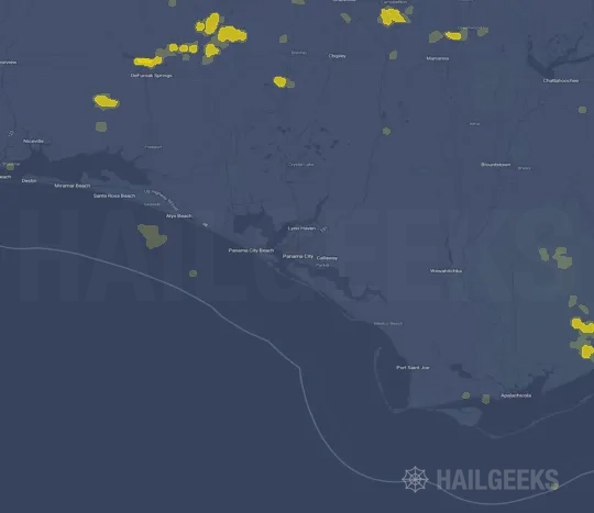 Hail map for Panama City, FL
