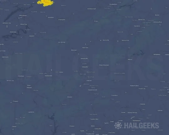 Hail map for Asheville, NC