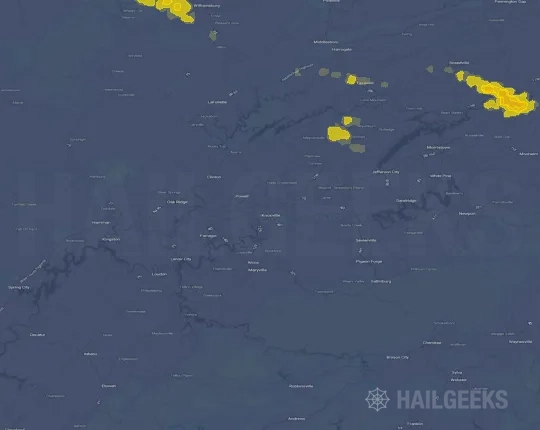 Hail map for Knoxville, TN