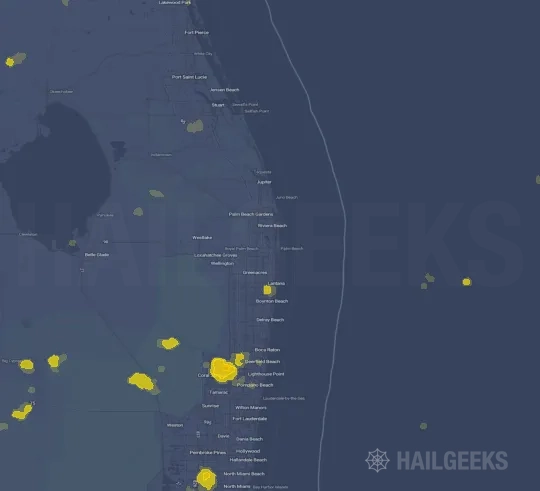 Hail map for West Palm Beach, FL