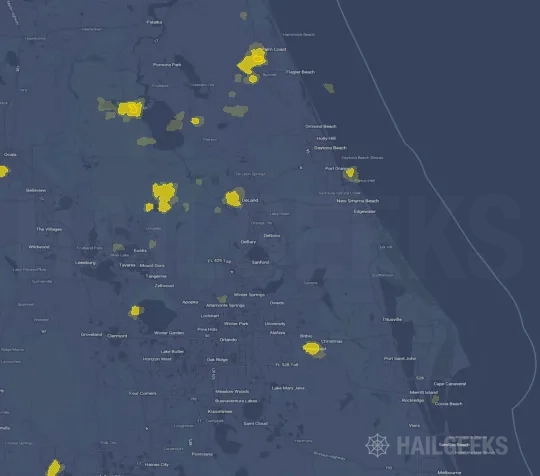 Hail map for Deltona, FL