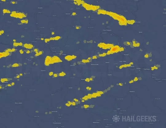 Hail map for Huntington, WV