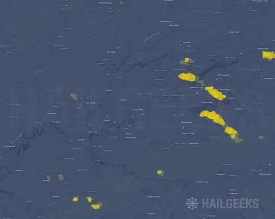Hail map for Knoxville, TN