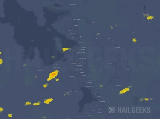 Hail map for Salt Lake City, UT on Jul 19, 2023