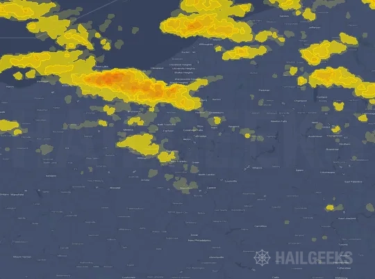 Hail map for Akron, OH