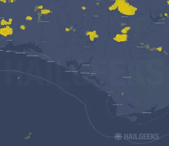 Hail map for Panama City, FL