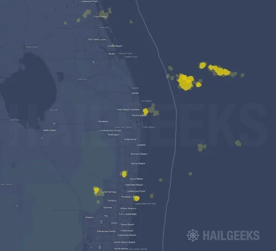 Hail map for West Palm Beach, FL