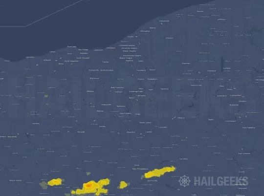 Hail map for Akron, OH