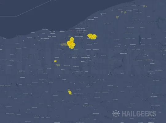 Hail map for Akron, OH