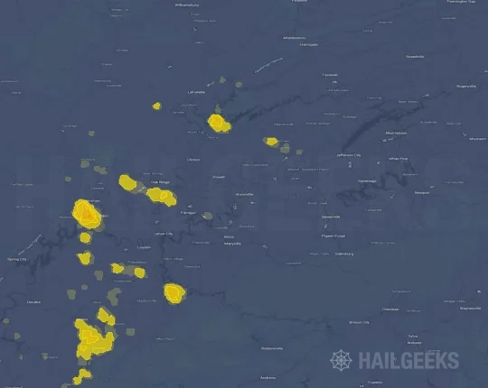 Hail map for Knoxville, TN