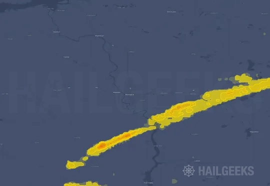 Hail map for Bismarck, ND