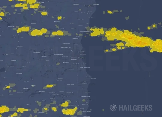 Hail map for Milwaukee, WI