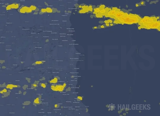 Hail map for Racine, WI