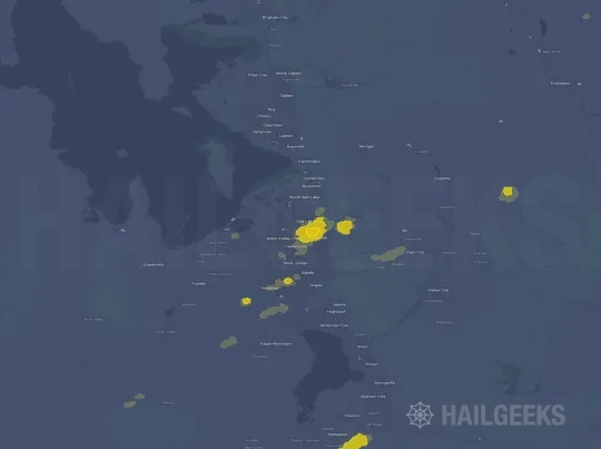 Hail map for Salt Lake City, UT on Jul 26, 2023