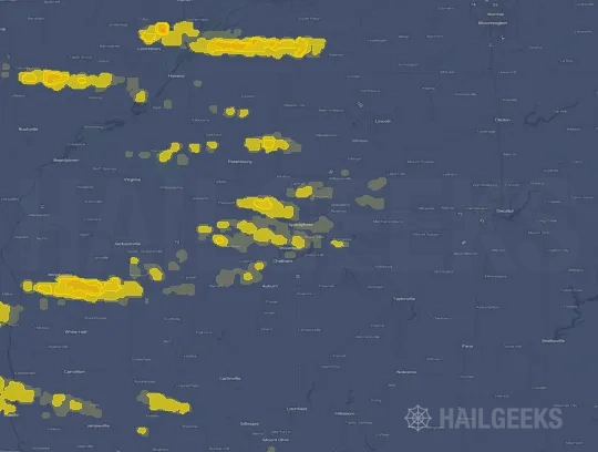 Hail map for Springfield, IL