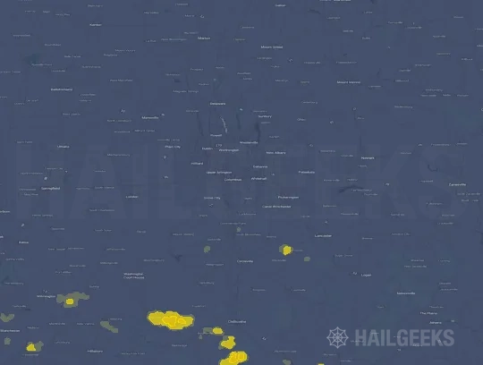 Hail map for Columbus, OH