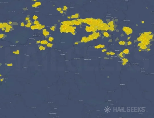 Hail map for Huntington, WV