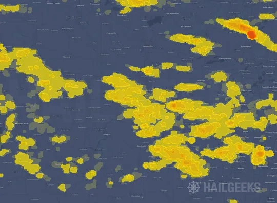 Hail map for Rockford, IL