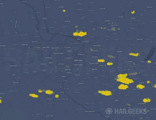 Hail map for Saint Louis, MO